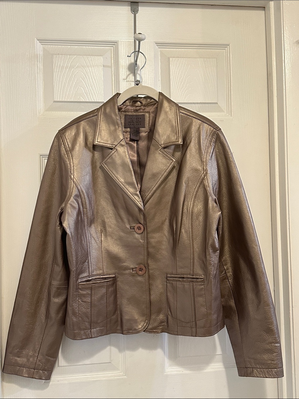 Vintage JohnPaulRichard Metallic Brown Leather Blazer
